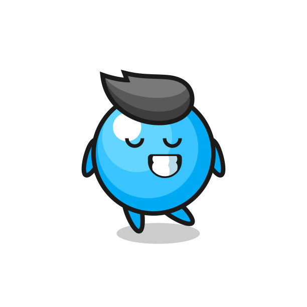 带着害羞表情的泡泡糖卡通图片下载