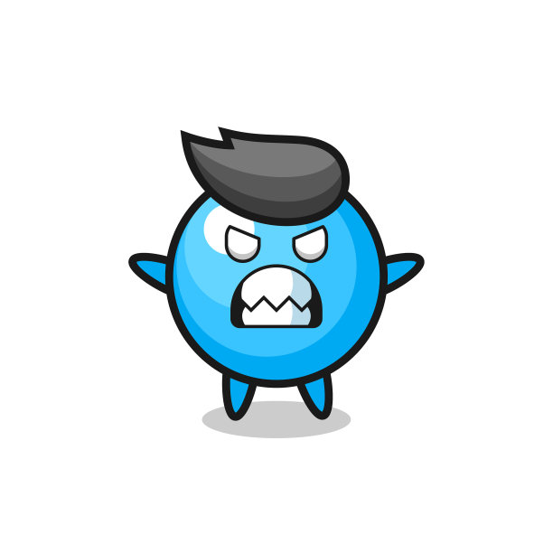 吉祥物愤怒的表情泡泡糖图片下载