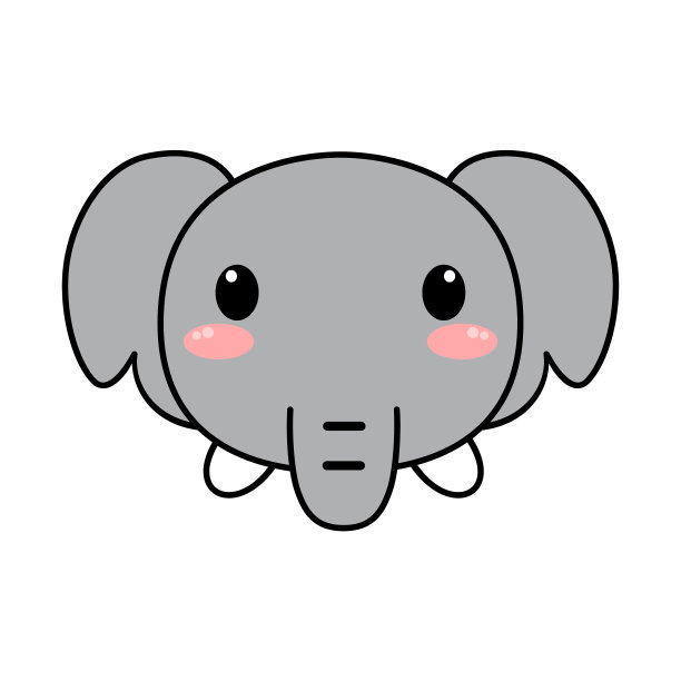 大象脸可爱的卡通动物图片下载