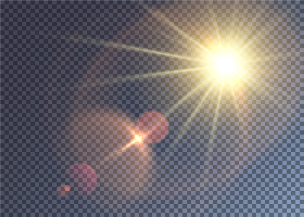 夏天五颜六色的太阳与镜头耀斑图片下载