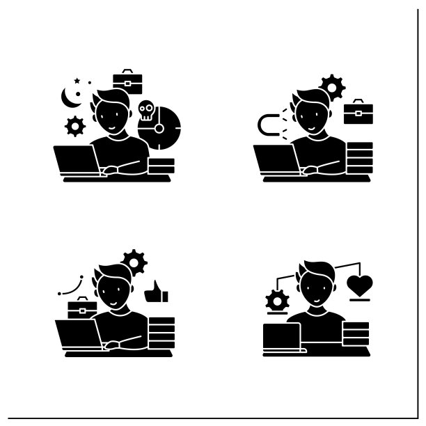 工作狂字形图标设置图片下载