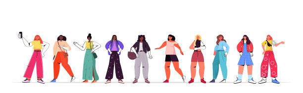 集各种族女性于一身的休闲时尚女装图片下载