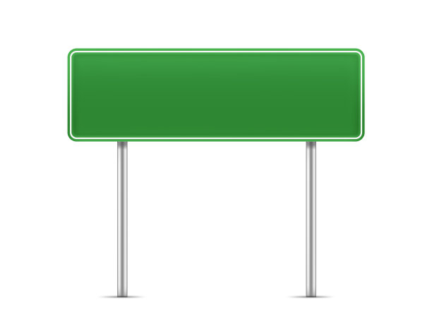 城市绿色标志孤立在白色背景上图片下载