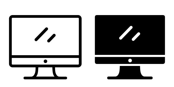 在白色背景上显示LCD或led图标图片下载