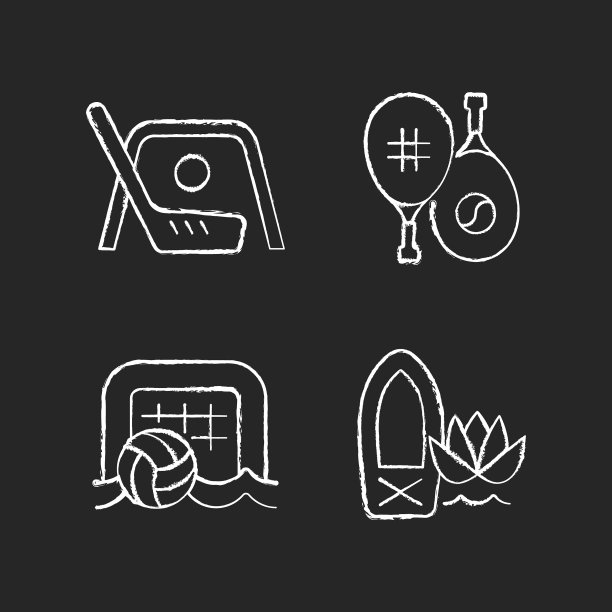 夏令营活动以粉笔白色的图标为主图片下载