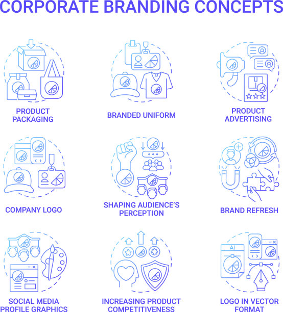 企业品牌概念图标设置图片下载