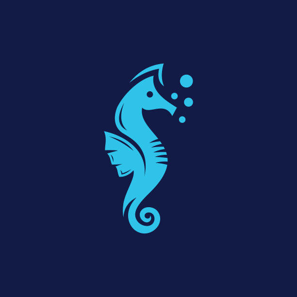海马蓝色标志设计图片下载