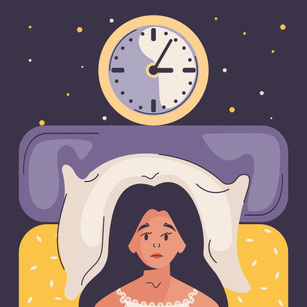 一个女人躺在床上试图入睡图片下载