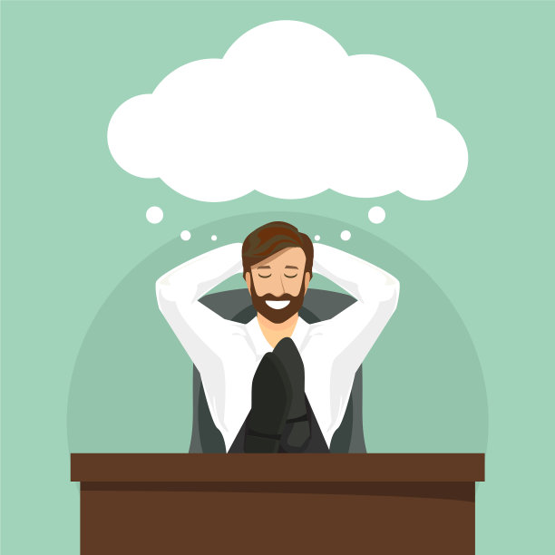 快乐的商人休息和梦想图片下载