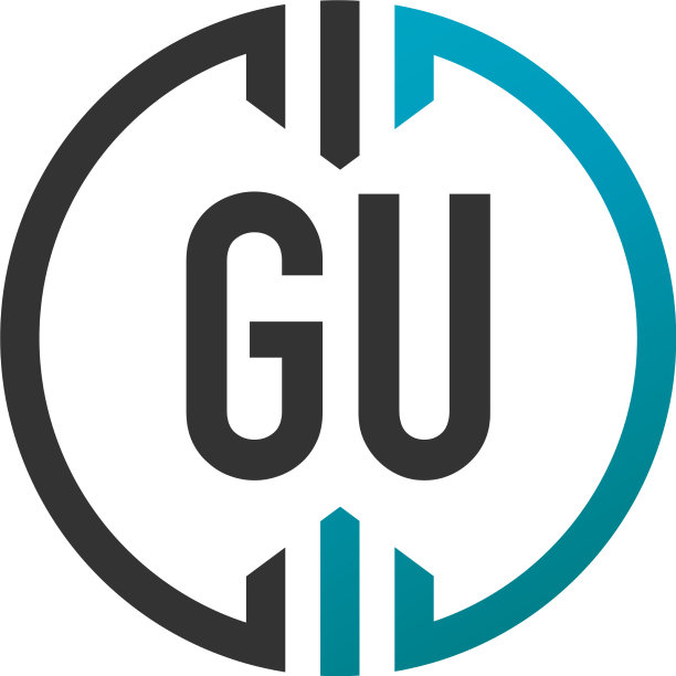 字母GU圆形简约创意标志图片下载