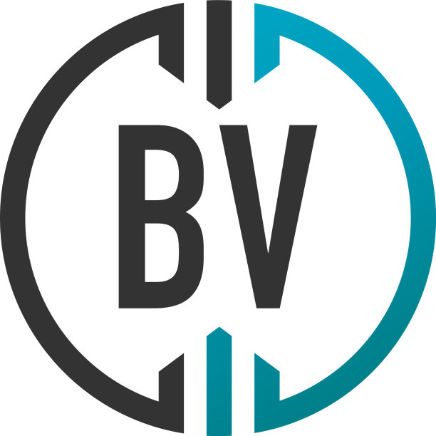 字母BV圆形简约创意标志图片下载