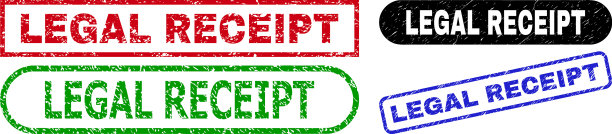 合法收据用不干净风格的长方形印章图片下载