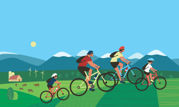 家庭夏季户外活动的生活方式图片下载