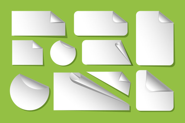 逼真的纸贴纸包图片下载