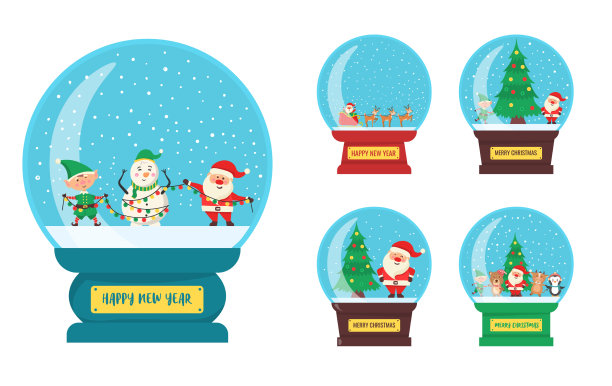 圣诞玻璃球或纪念雪花球图片下载