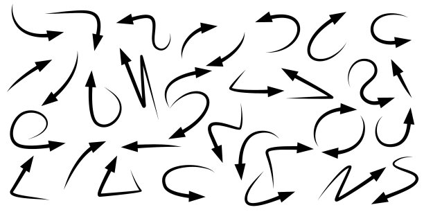 设置手画箭头孤立在白色图片下载