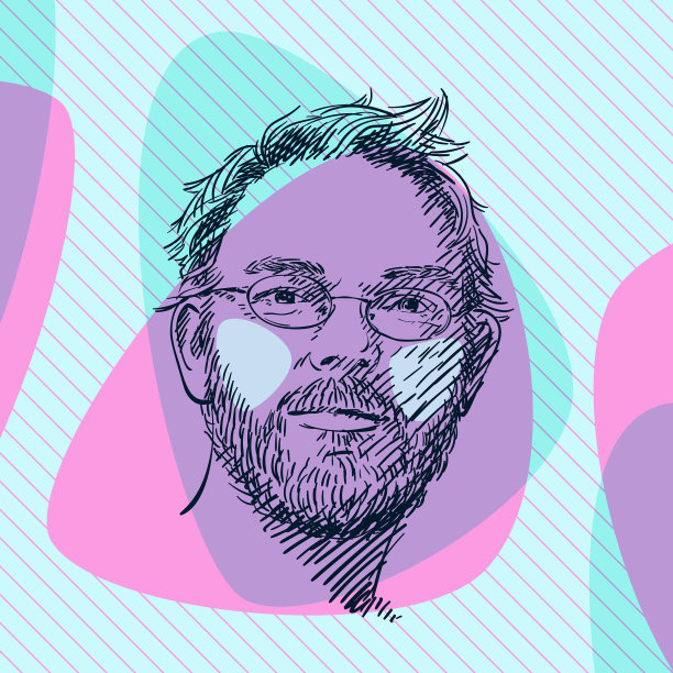 画一个长着胡子和彩色脸颊的男人的头图片下载