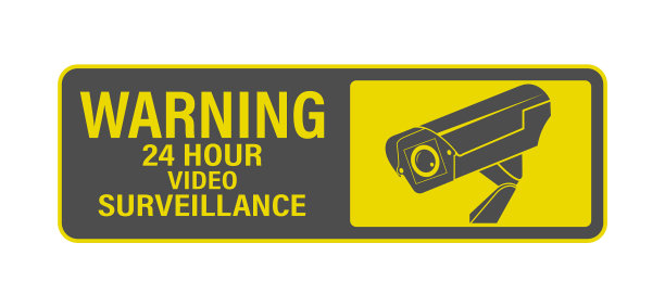 24小时监控警告标志或图片下载