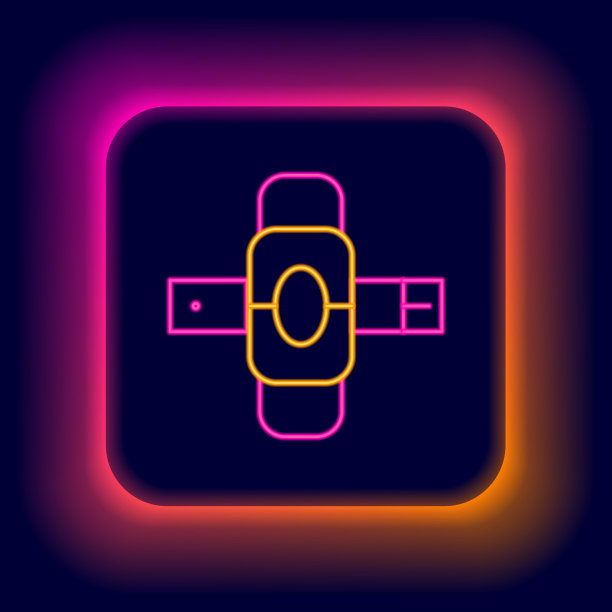 发光的霓虹灯线膝盖垫图标孤立在黑色图片下载