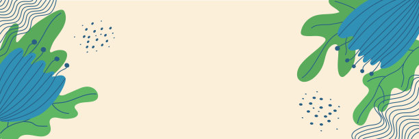 叶子和花的背景模板与抽象的形状图片下载