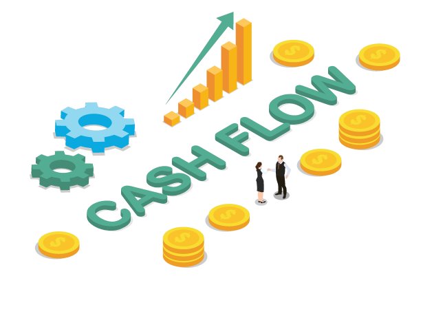 商务人士与现金流文本等距3d图片下载