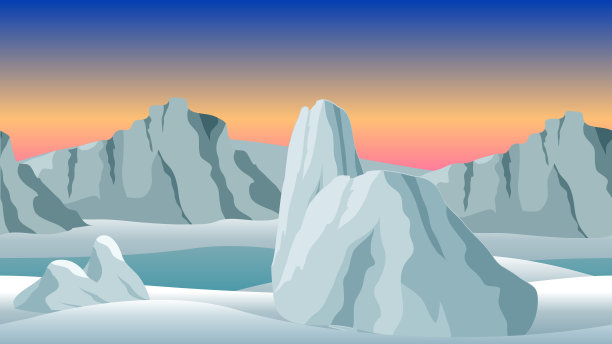 冬夜景观为卡通或游戏背景图片下载