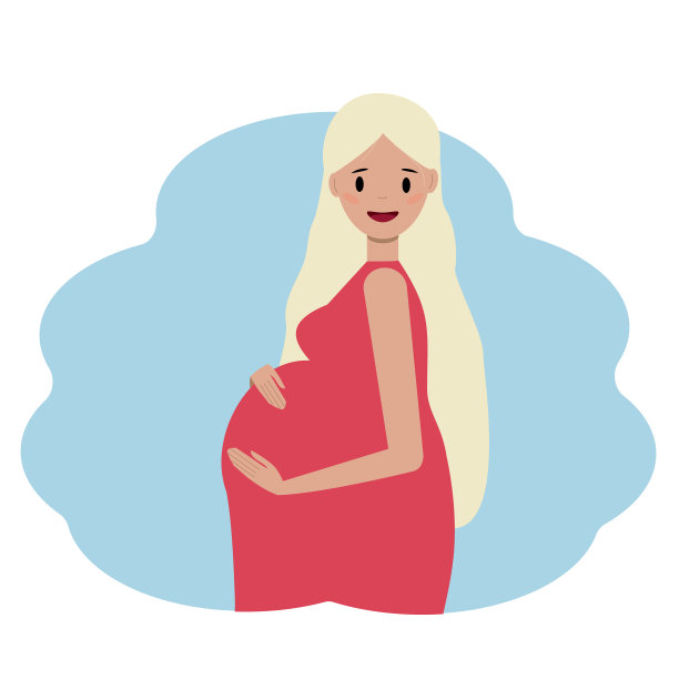 怀孕的概念，期待一个孩子。快乐孕妇插图图片下载