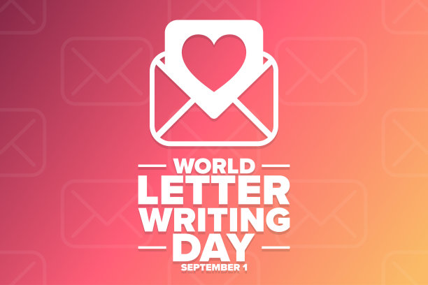 世界书信写作日。9月1日。节日的概念。模板背景，旗帜，卡片，海报与文字题词。向量EPS10插图。图片下载