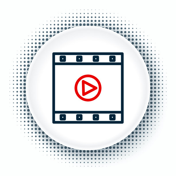 线播放视频图标孤立的白色背景图片下载