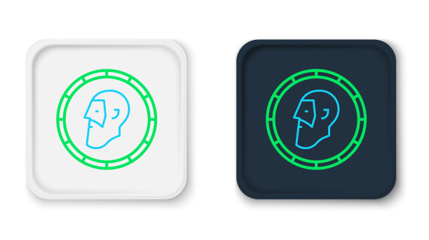 线远古硬币图标孤立在白色图片下载