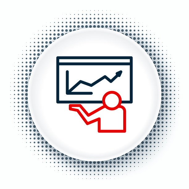 直线培训演示图标隔离在白色上图片下载