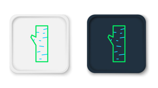 线桦树图标孤立在白色背景图片下载