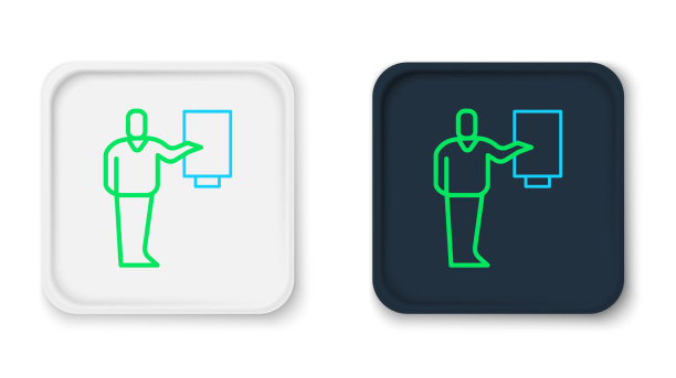 线博物馆指南图标孤立在白色图片下载