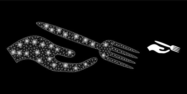 明亮的网眼就餐礼仪与炫目的斑点图片下载