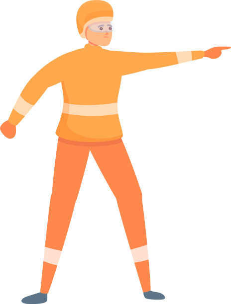 消防员疏散图标卡通风格图片下载