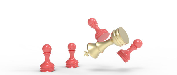 创意棋卒棋王。商业领导能力和成功的商业概念在孤立和白色的背景- 3d渲染图片下载