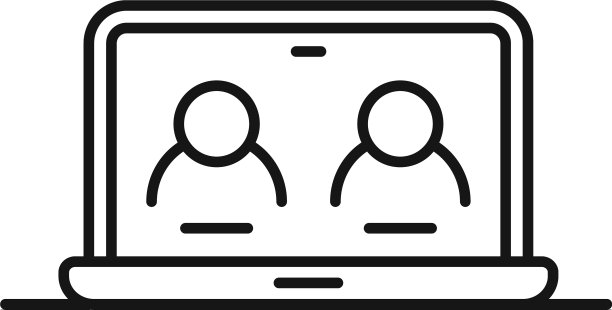 家用笔记本电脑图标轮廓风格图片下载