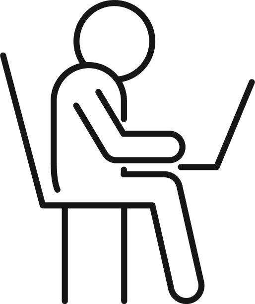 家庭办公室工作图标轮廓风格图片下载