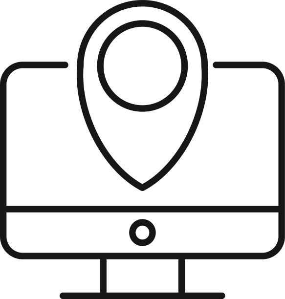 家庭办公室位置图标轮廓风格图片下载