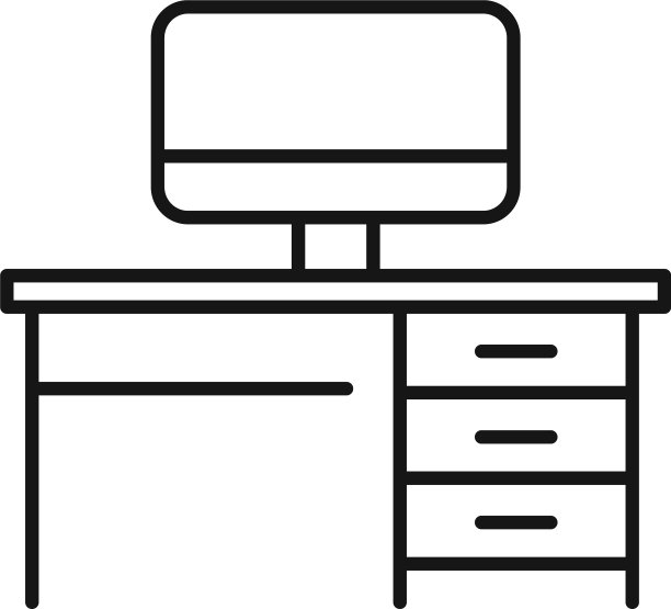 居家办公距离图标轮廓风格图片下载