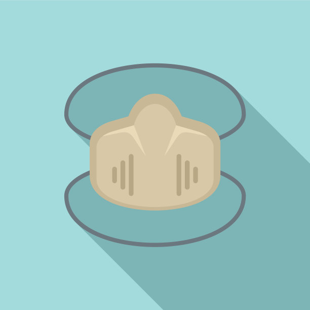 消毒软口罩图标扁平风格图片下载