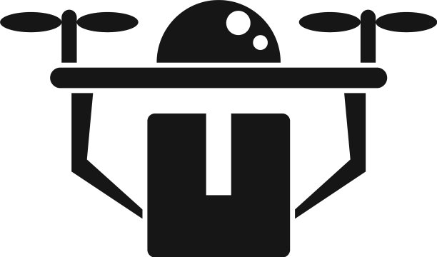 无人机送货上门图标风格简单图片下载