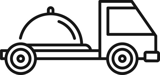 食品送货上门图标轮廓风格图片下载