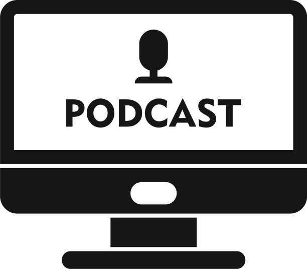 电脑播客图标简单的风格图片下载