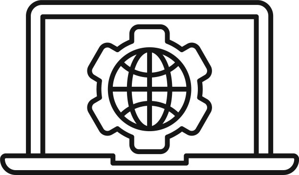 外包笔记本电脑图标轮廓风格图片下载