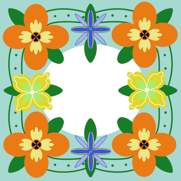 贺卡上有美丽的花朵插图图片下载