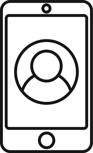 女人手机视频通话轮廓图标图片下载