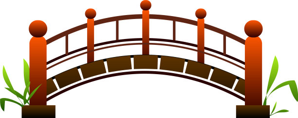 中国大桥图标卡通风格图片下载