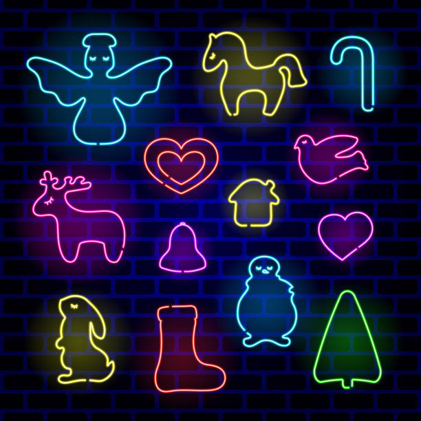 霓虹灯圣诞装饰图片下载