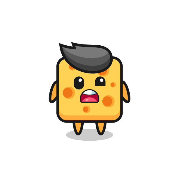 带有傲慢表情的奶酪卡通图片下载